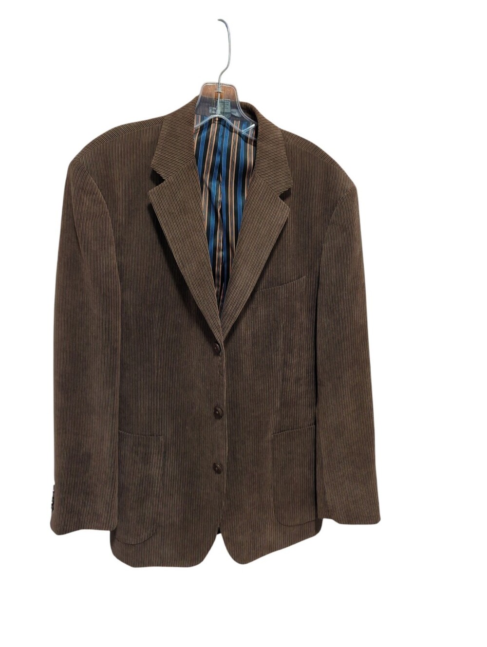 Johnston & Murphy Mens Large Brown Corduroy Sport Coat Casual Excellent Cond.